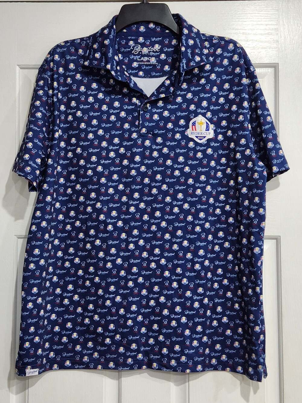 Barstool Golf Ryder Cup 2023 All Over Print Polo Shirt Navy Blue Large